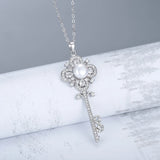 Key Pendant Necklace Women 925 Silver