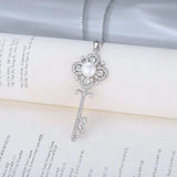 Key Pendant Necklace Women 925 Silver