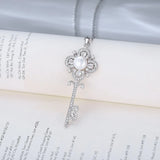Key Pendant Necklace Women 925 Silver