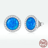 925 Sterling Silver Opal Earrings for Women