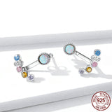 925 Silver Opal Earrings Classic Anniversary Party Jewelry