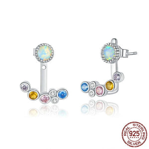 925 Silver Opal Earrings Classic Anniversary Party Jewelry