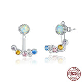 925 Silver Opal Earrings Classic Anniversary Party Jewelry