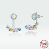 925 Silver Opal Earrings Classic Anniversary Party Jewelry