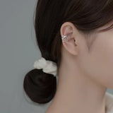 925 Silver Zircon 4-leaf Flower Dangle Earrings Hypoallergenic