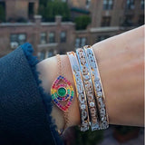 925 Silver Evil Eye Bracelet Chain Bohemia Bracelet for Women