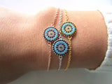 925 Silver Turkey Hamsa Evil Eye Charm Bracelet for Teens
