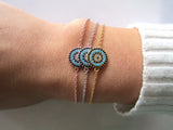 925 Silver Turkey Hamsa Evil Eye Charm Bracelet for Teens