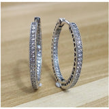 925 Silver Heart Crystal Earrings for Women Wedding Gift Jewelry
