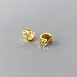 925 Silver Flower Pattern Hoop Earrings for Women