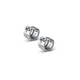 925 Silver Flower Pattern Hoop Earrings for Women