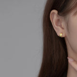 925 Silver Flower Pattern Hoop Earrings for Women