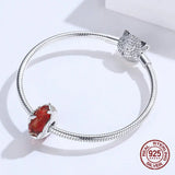 925 Silver Butterfly Glass Beads Bangle Charm Pendant