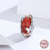 925 Silver Butterfly Glass Beads Bangle Charm Pendant