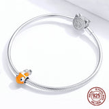 925 Sterling Silver Enamel Clownfish Charm Bead for Bracelet