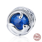 925 Silver Crystal Cat Charm for 3MM Beads Pendant