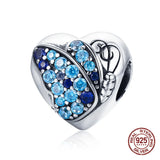 925 Silver Heart Butterfly Charm for Bracelet Beads Jewelry Making