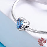 925 Silver Heart Butterfly Charm for Bracelet Beads Jewelry Making