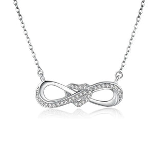 925 Silver Infinite Love Zircon Pendant Necklace