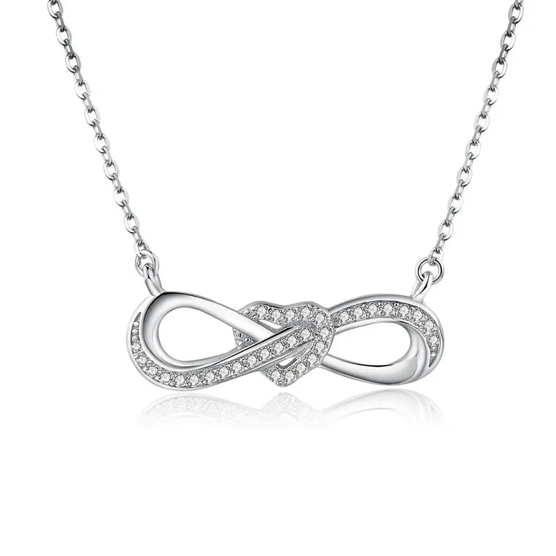 925 Silver Infinite Love Zircon Pendant Necklace