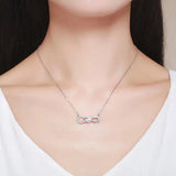 925 Silver Infinite Love Zircon Pendant Necklace
