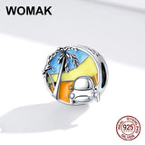 925 Sterling Silver Journey Charm Bangle Bracelet DIY Enamel Beads Charms
