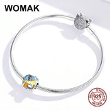 925 Sterling Silver Journey Charm Bangle Bracelet DIY Enamel Beads Charms