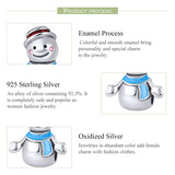 925 Silver Winter Snowman Boy Girl Charm for Bracelet Pendant