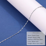 999 Pure Silver Neck Chain Necklace for Women Girl