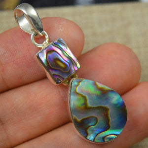 Abalone Shell Pendant 925 Sterling Silver 44.7mm