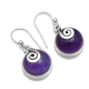 Amethyst 925 Sterling Silver Earrings 26.8 mm AE2545