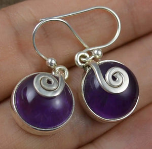 Amethyst 925 Sterling Silver Earrings 26.8 mm AE2545