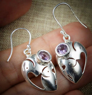 Amethyst 925 Sterling Silver Earrings 35.9 mm