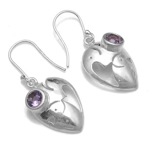 Amethyst 925 Sterling Silver Earrings 35.9 mm