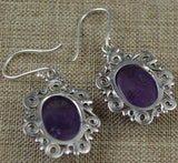 Amethyst 925 Silver Earrings, 36 mm, AE2570
