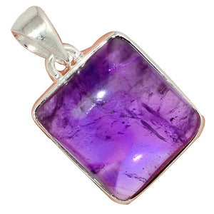 Amethyst CAB Pendant 925 Sterling Silver Hand Women Fine Jewelry Gift