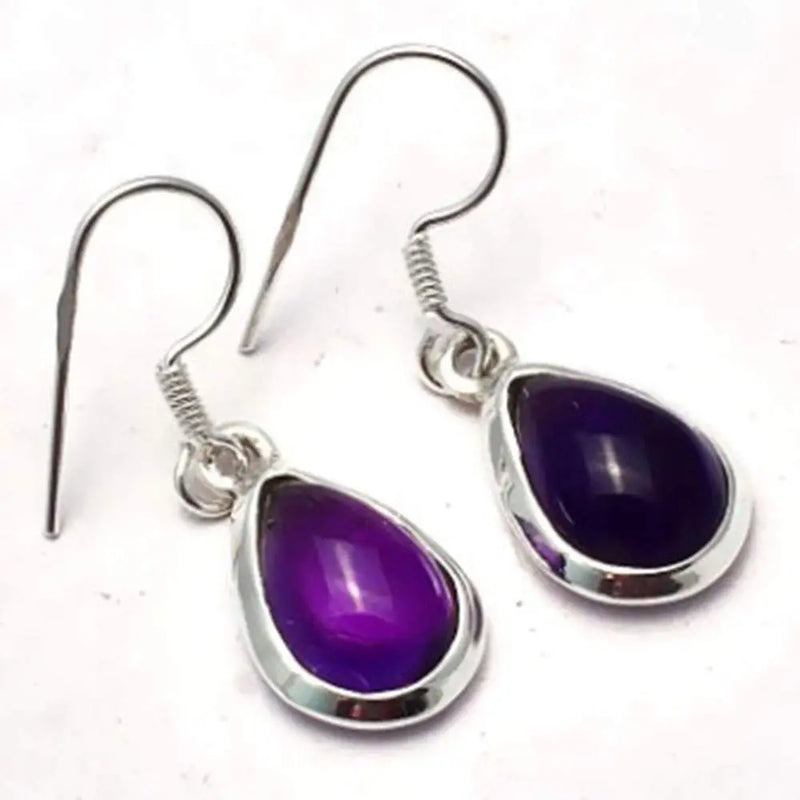 Amethyst EARRINGS 925 Sterling Silver 31mm 2SE0070