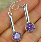 Amethyst Earrings 925 Sterling Silver 40mm AE0194