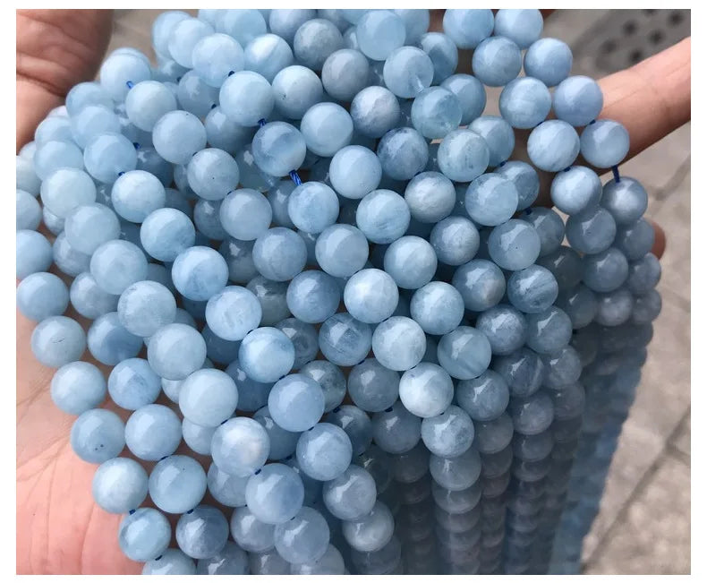 5A Aquamarine Loose Bead Stone for DIY Jewelry Making