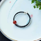 Spinel Bead Bracelet Freshwater Pearl National Style Pray Yoga Bless Chakra