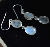 Fire Moonstone 925 Silver Earrings, 36.8mm