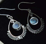 Fire Moonstone 925 Sterling Silver Earrings 39mm AE2600