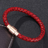 Braided Leather Bracelet Magnetic Clasp Bangle BB0251