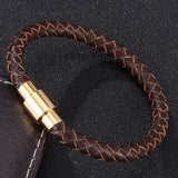 Braided Leather Bracelet Magnetic Clasp Bangle BB0251
