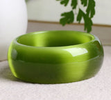 Green Cat Eye Opal Bangle for Women