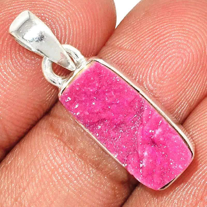 COBALT DRUZY Pendant 925 Sterling Silver 32mm