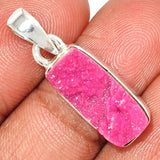 COBALT DRUZY Pendant 925 Sterling Silver 32mm