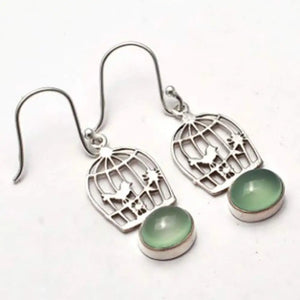 Chalcedony 925 Silver Earrings 40mm 2SE0162