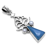 Chalcedony Pearl Pendant 925 Silver 49.2mm