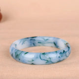 Chinese Natural Jade Bangle Bracelet Hand-Carved Charm Jewelry Accessory